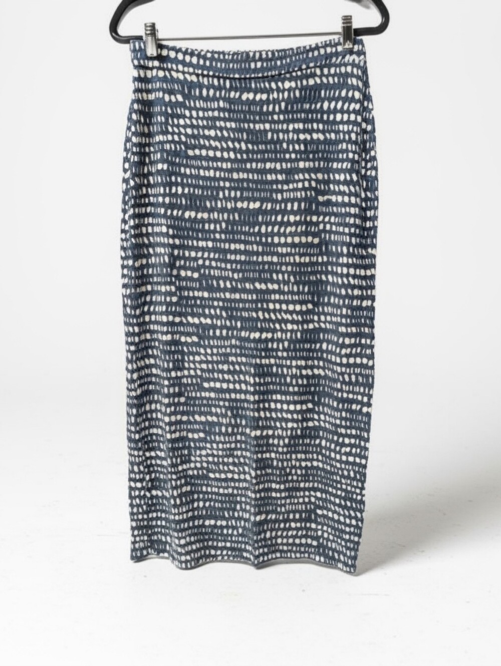 LOFT Navy and White Patterned Maxi Skirt